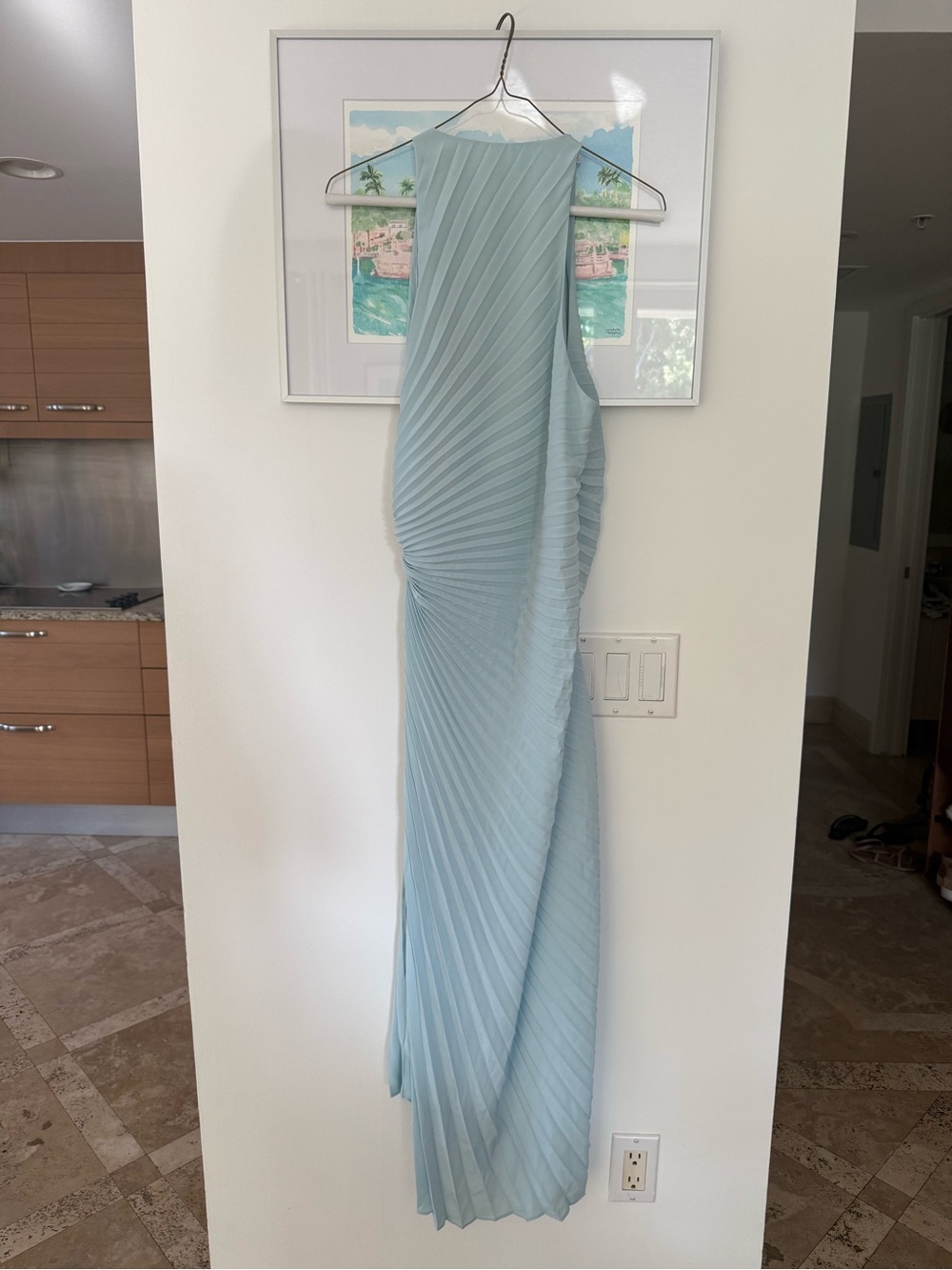 A.L.C. Cascade Pleated Dress Light Blue - Picture 3 of 4
